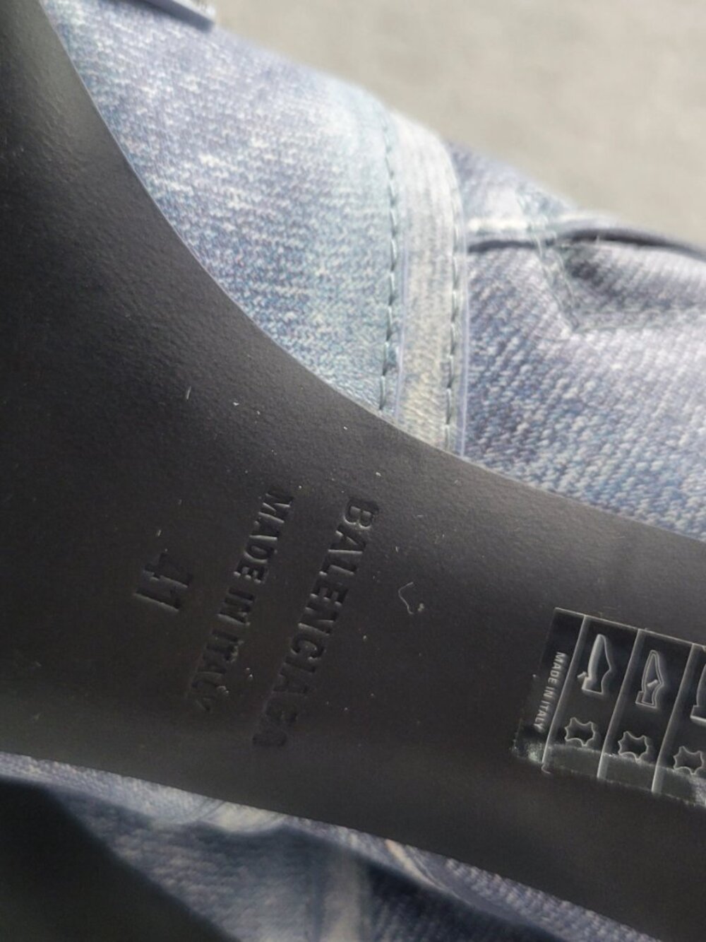 Balenciaga Le Cagole Women's EU Size 41 Blue Denim Leather Stud Boots 771231 - Picture 13 of 15
